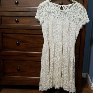 LC Lauren Conrad Ivory lace dress